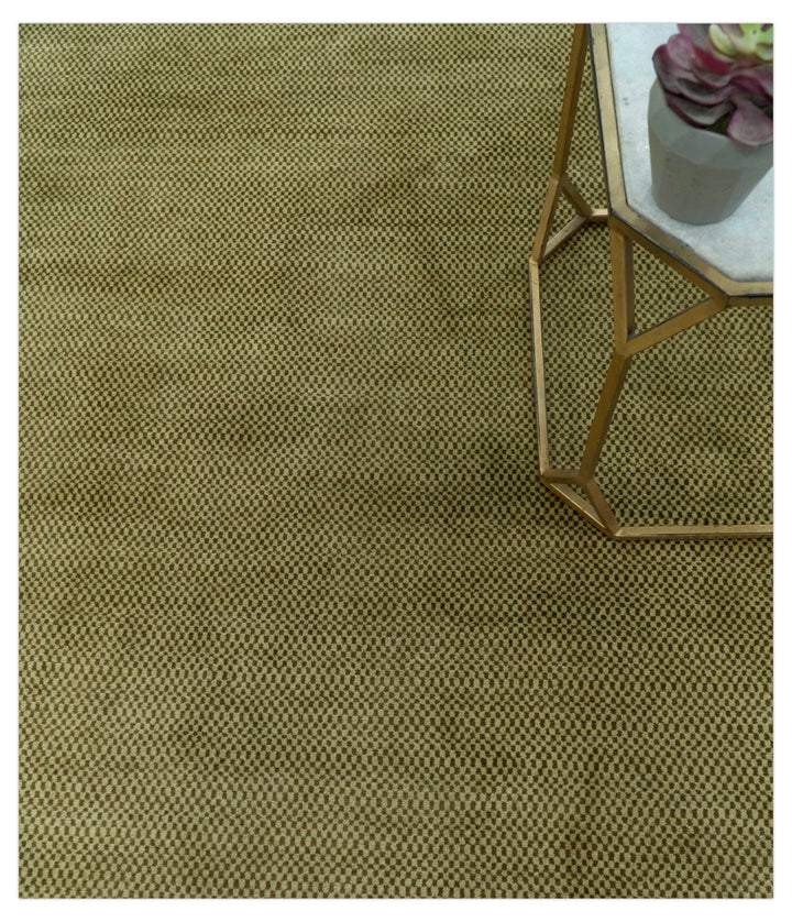 Modern Geometrical Design Beige And Brown 6x10 Hand Knotted Wool Rug