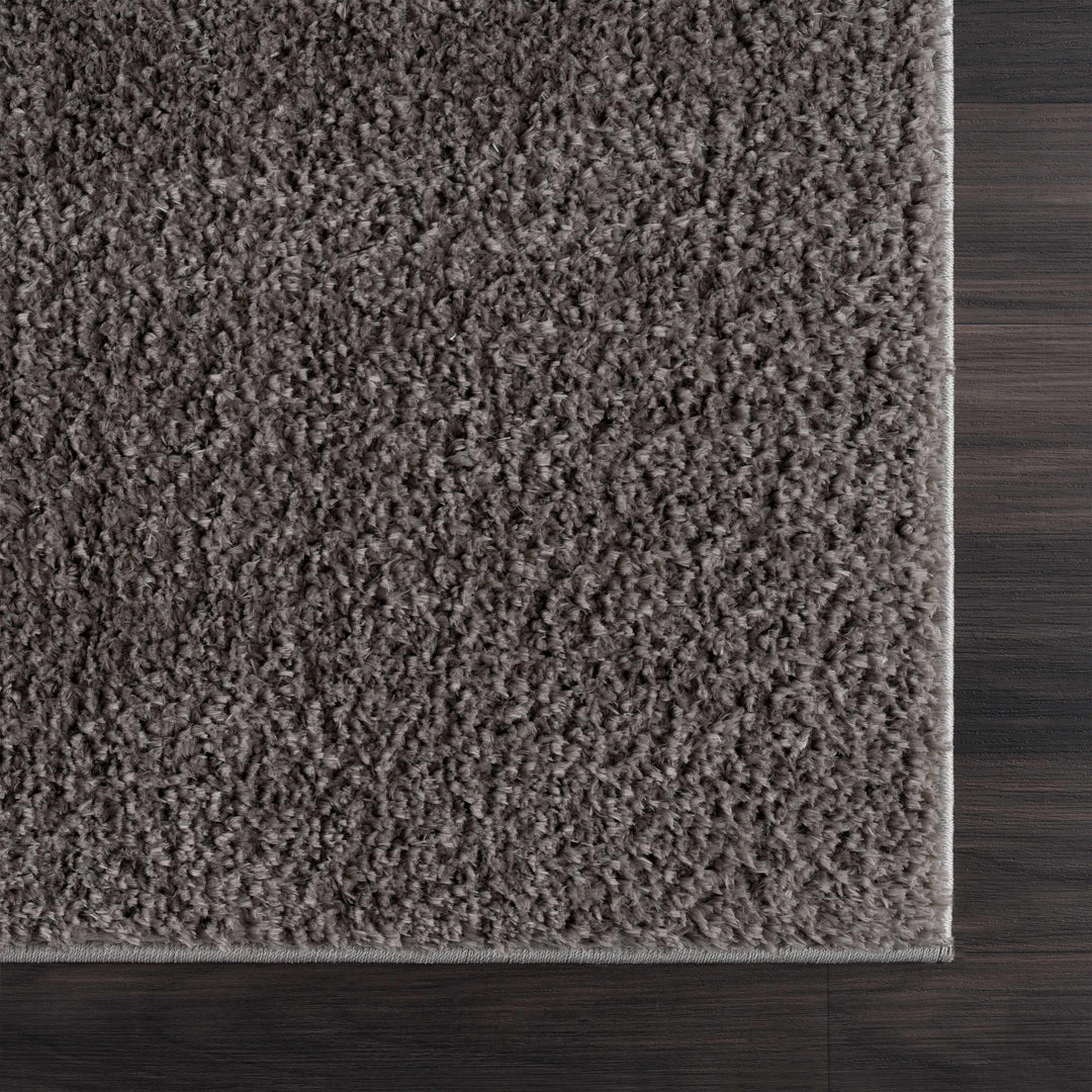 Judy Modern Solid Charcoal Polyester Rug