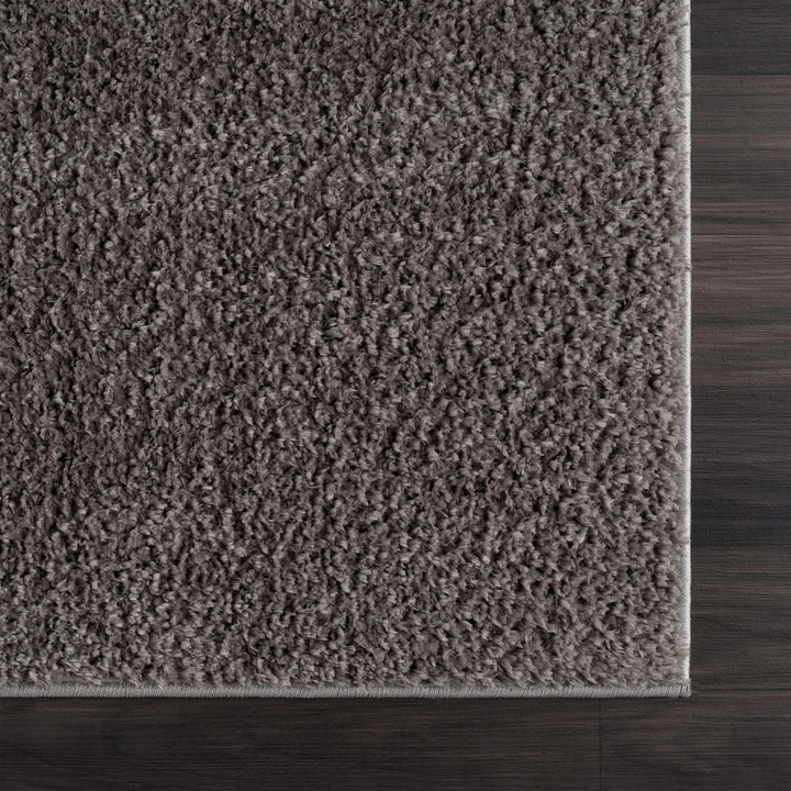 Judy Modern Solid Charcoal Polyester Rug