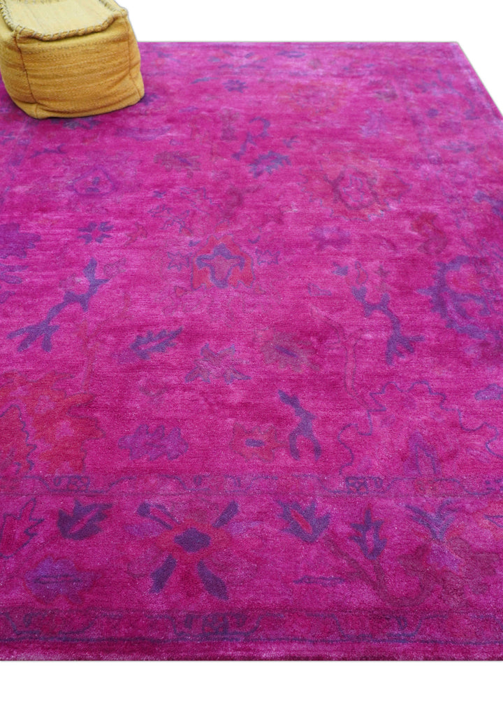 Custom Made Overdyed Pink Traditional Oushak Hand Tufted Wool Area Rug