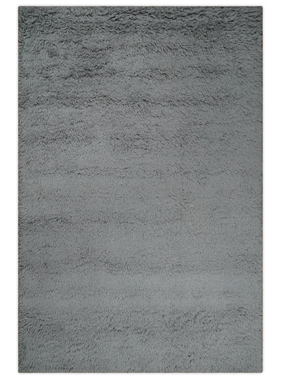 Ready to Ship 4x6 Hand Woven Modern Solid Design Gray Wool Rug