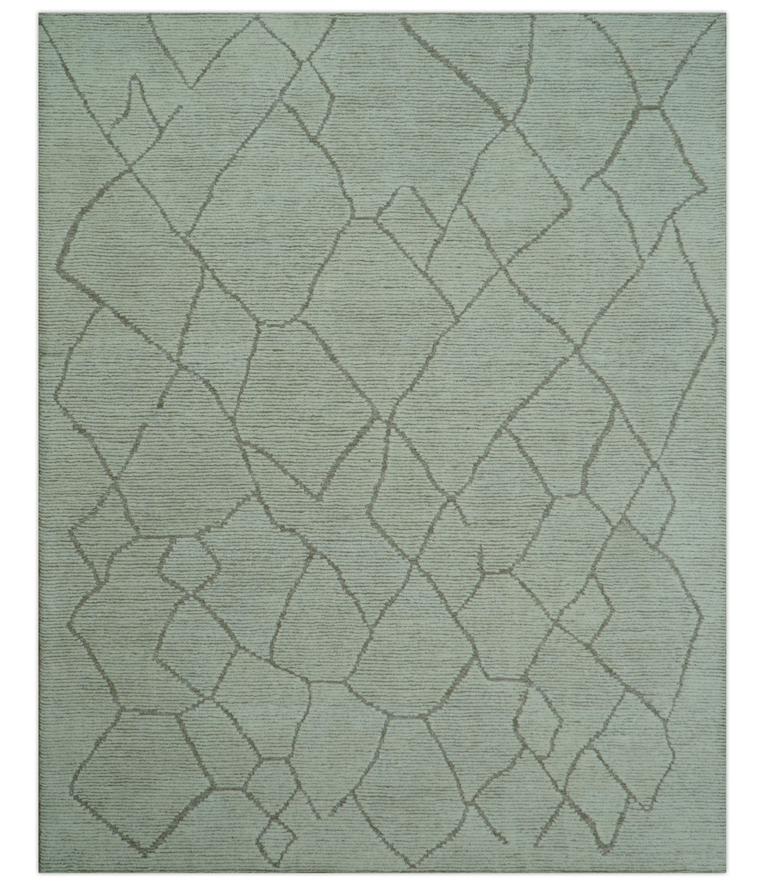 Contemporary Pattern Brown And Ivory Hand Tufted 8x10 Wool Rug