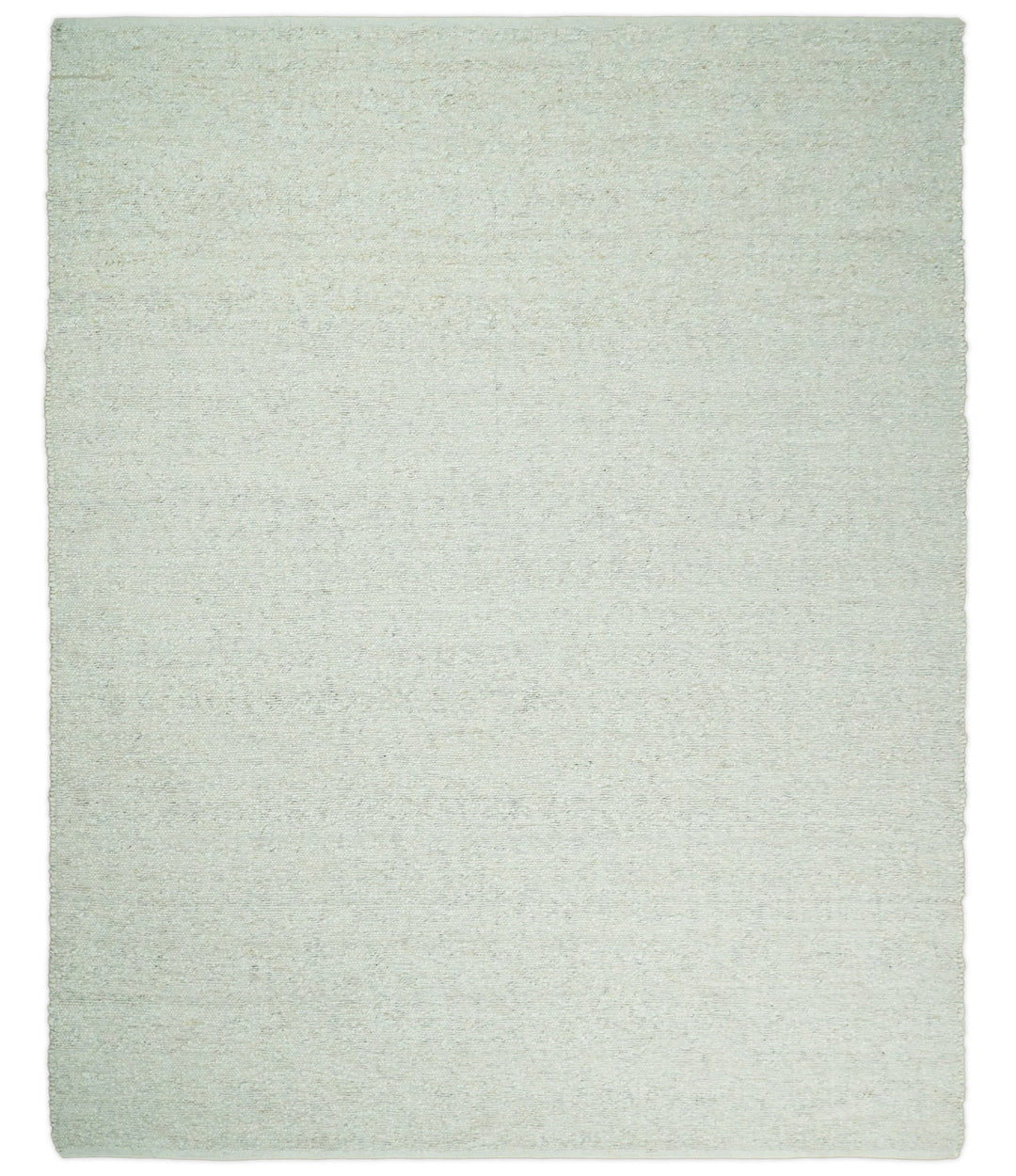 Quick Ship Modern Solid Design White Hand Loom 8x10 Wool Rug