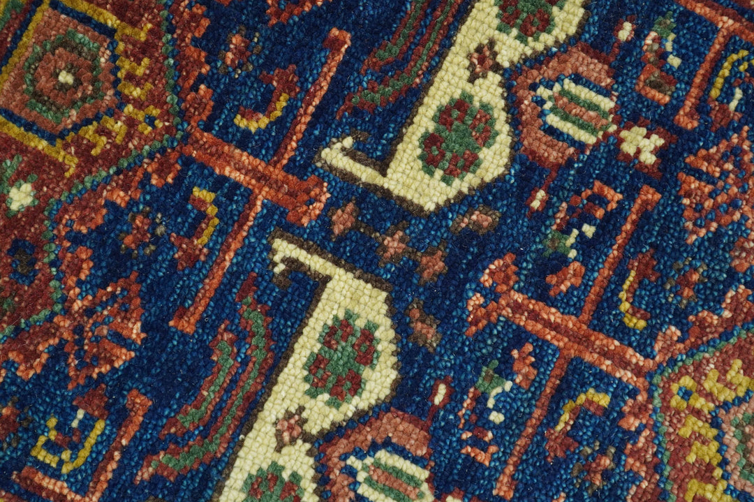 Ready to Ship Hand knotted 4x8 Traditional Antique Style Rust and Blue Area Rug