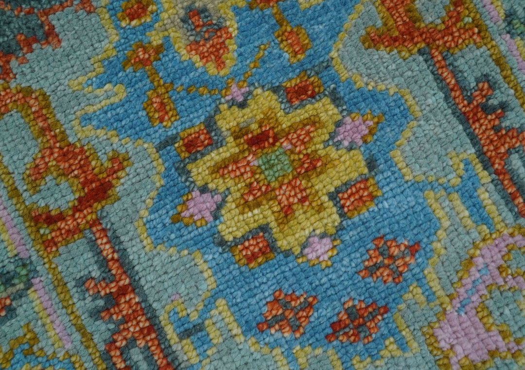 Ready to Ship 2.6x6 Hand Knotted Olive, Rust and Gray Moss Oushak Wool Rug