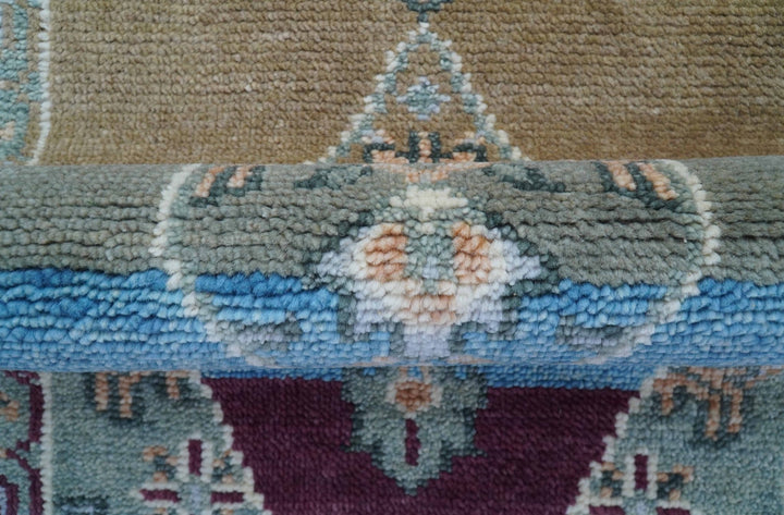 2.6x8 Hand Knotted Transitional Design Multicolor Wool Rug - The Rug Decor