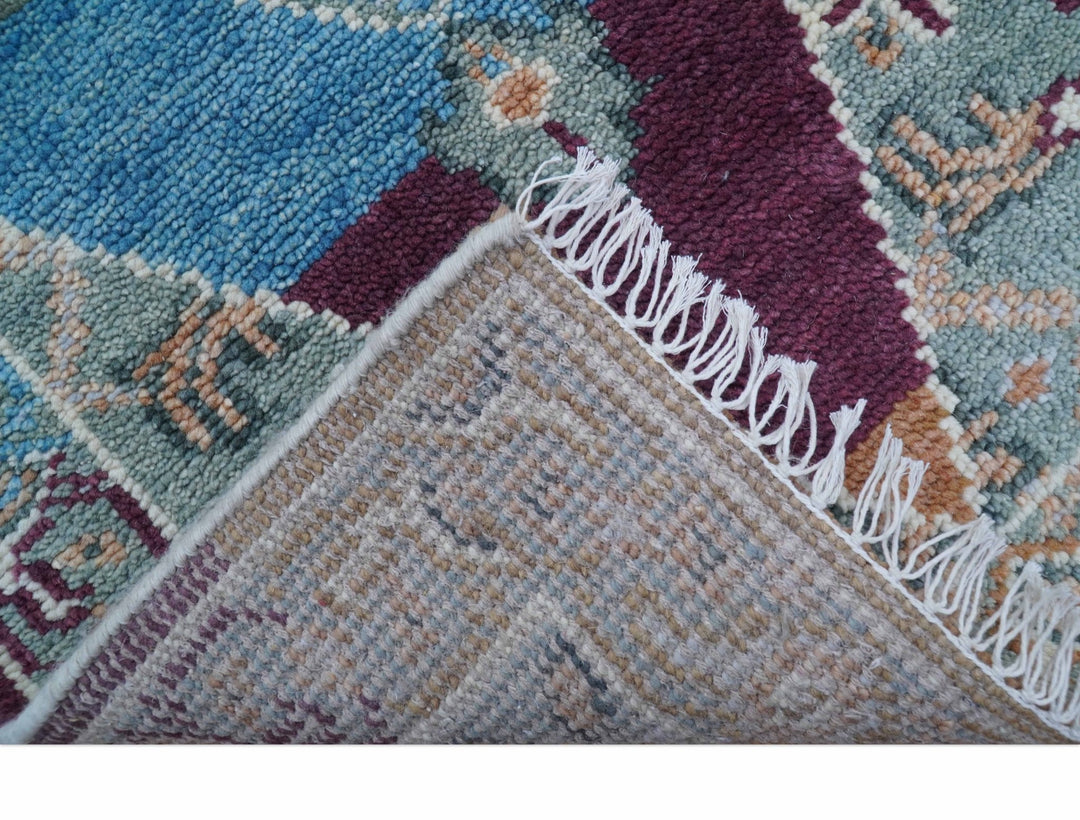 2.6x8 Hand Knotted Transitional Design Multicolor Wool Rug - The Rug Decor