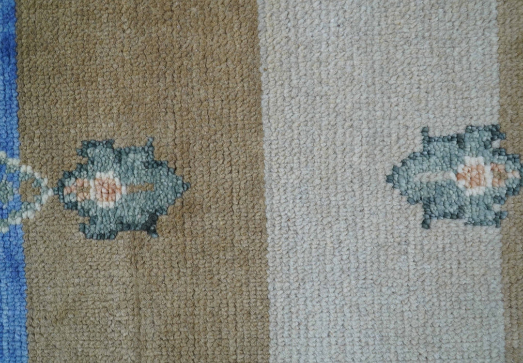 2.6x8 Hand Knotted Transitional Design Multicolor Wool Rug - The Rug Decor