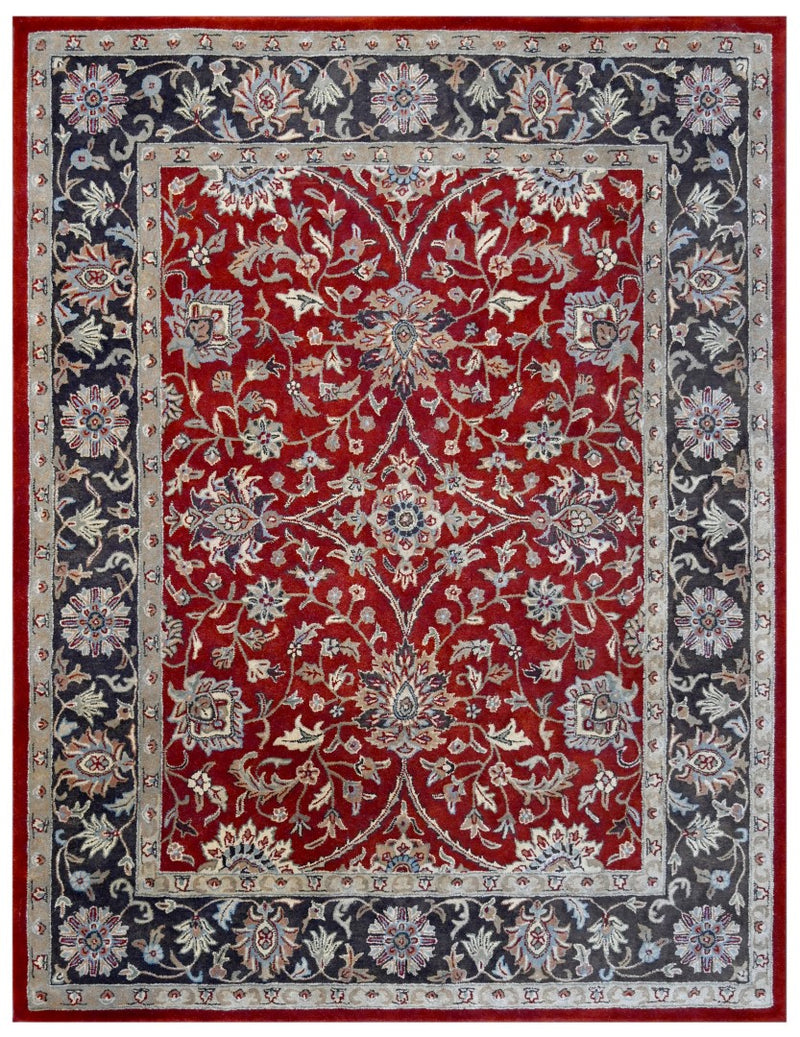 Floral Brown, Black and Beige Traditional Oriental Oushak 8x10 wool Area Rug