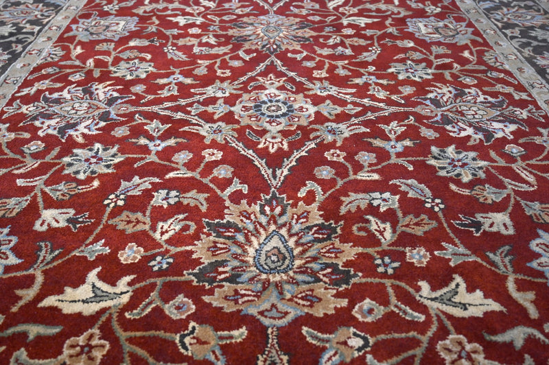 Floral Brown, Black and Beige Traditional Oriental Oushak 8x10 wool Area Rug