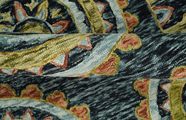 Ready to Ship Hand Tufted 6x9 Gold And Black Traditional Design Wool Rug