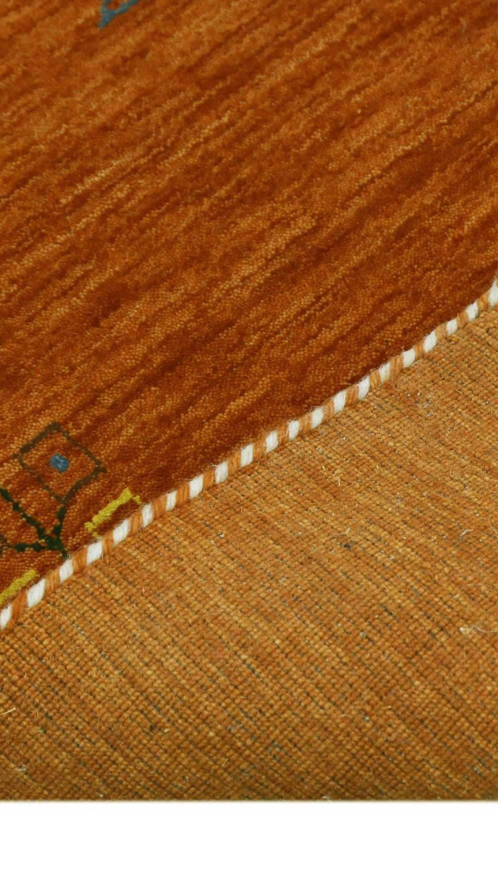 Orange Center Pattern Hand Loomed Wool Area Rug