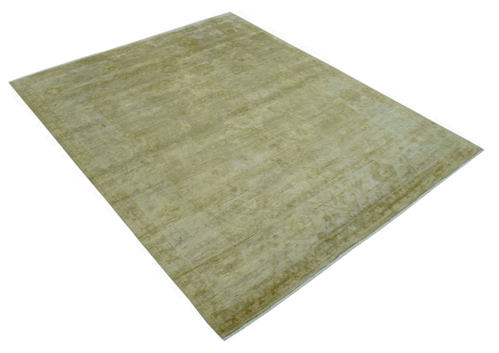 Traditional Oushak Design Beige And Silver Hand Knotted 8x10 Wool Area Rug