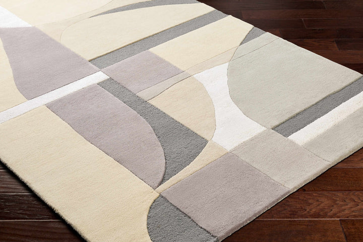2x3 Duru Contemporary Abstract Beige And Gray Area Rug - The Rug Decor