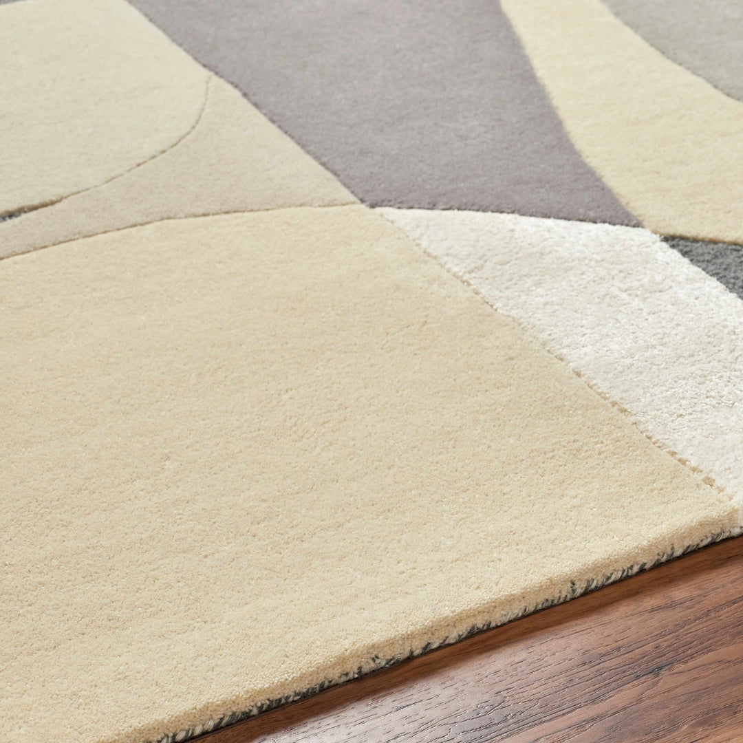 2x3 Duru Contemporary Abstract Beige And Gray Area Rug - The Rug Decor