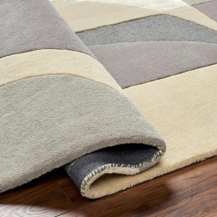 2x3 Duru Contemporary Abstract Beige And Gray Area Rug - The Rug Decor