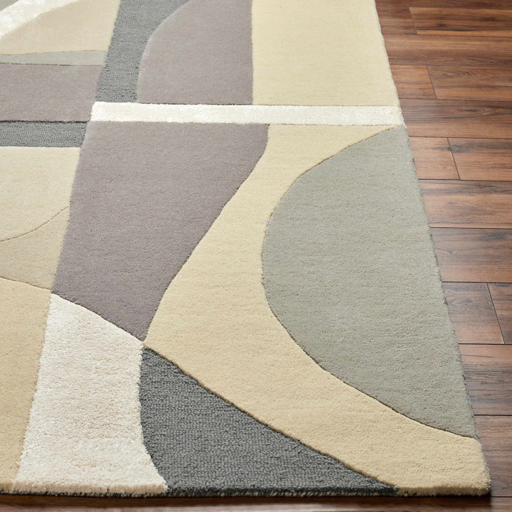 2x3 Duru Contemporary Abstract Beige And Gray Area Rug - The Rug Decor