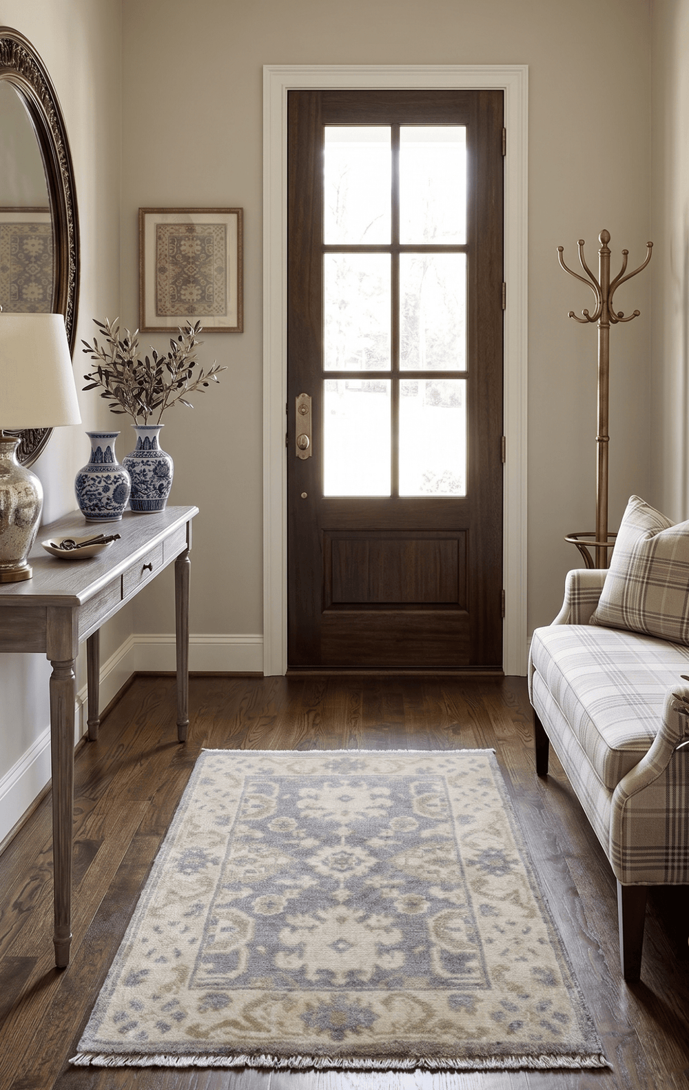 2x3 Hand Knotted Gray and Beige Traditional Oushak Wool Rug - The Rug Decor
