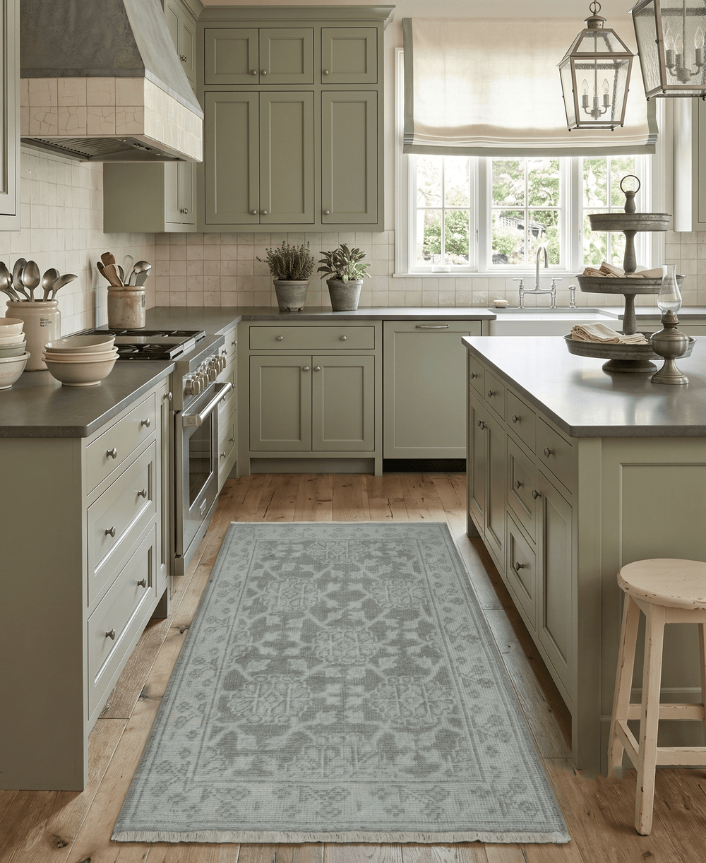 2x3 Hand Knotted Ivory and Gray Traditional Persian Wool Rug - The Rug Decor