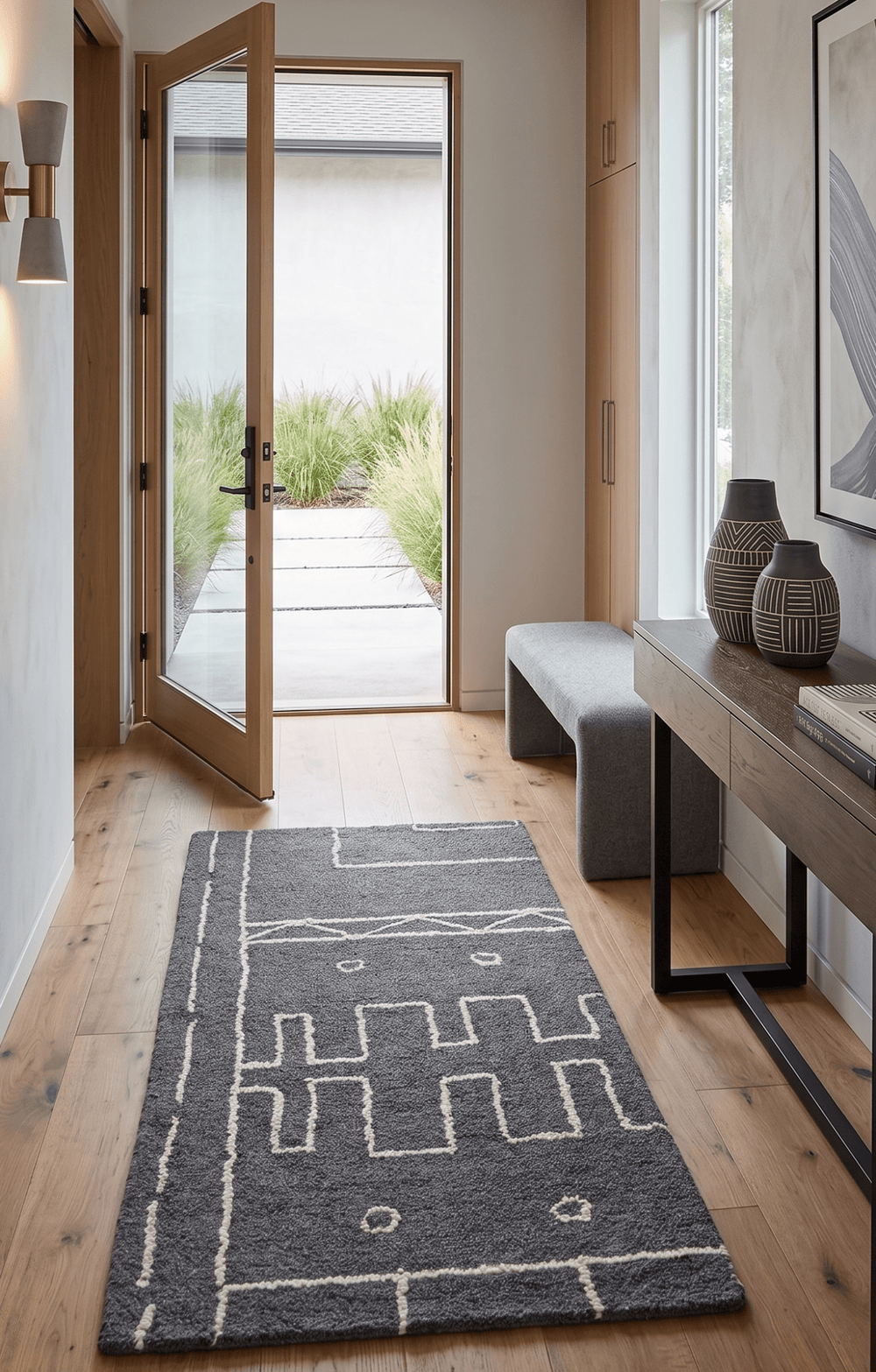 2x4 Gray and White Tribal Hand Tufted Textured Loop Area Rug - The Rug Decor