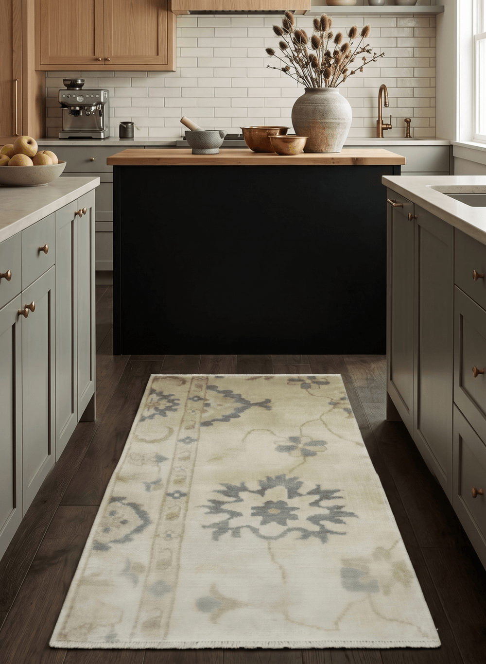 2x4 Hand Knotted Beige and Gray Traditional Oushak Wool Rug - The Rug Decor