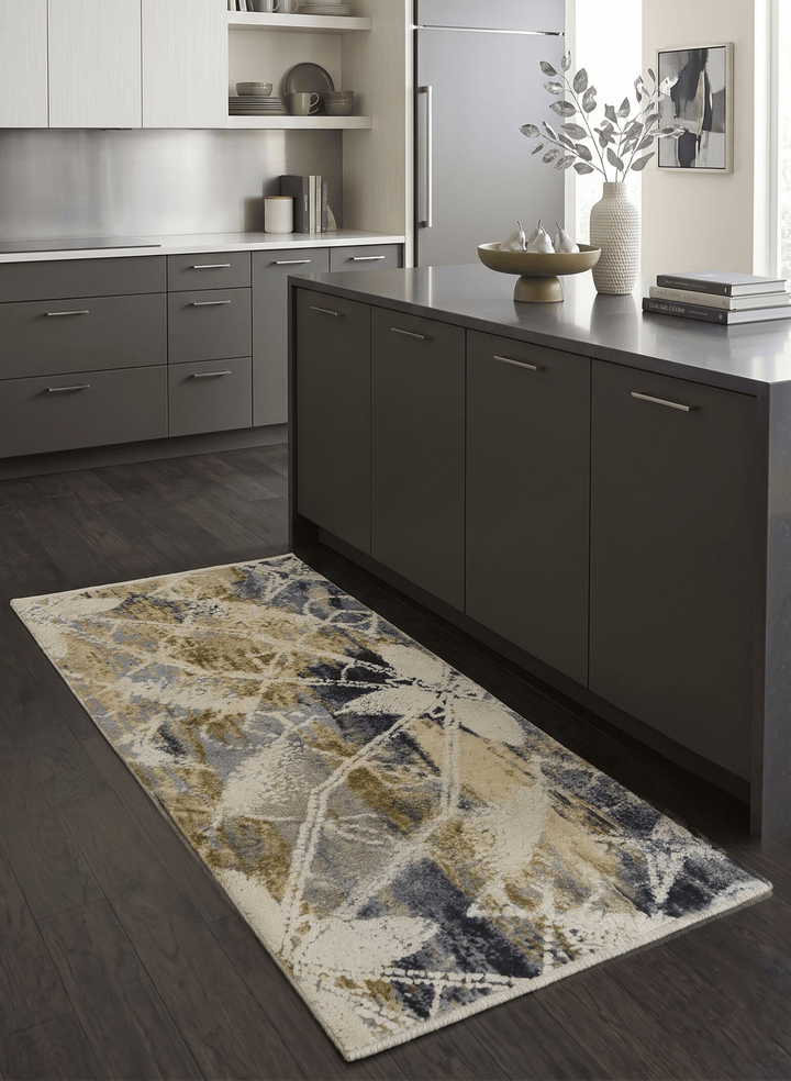 2x4 Hand Knotted Modern Olive And Charcoal Wool and Art Silk Rug - The Rug Decor