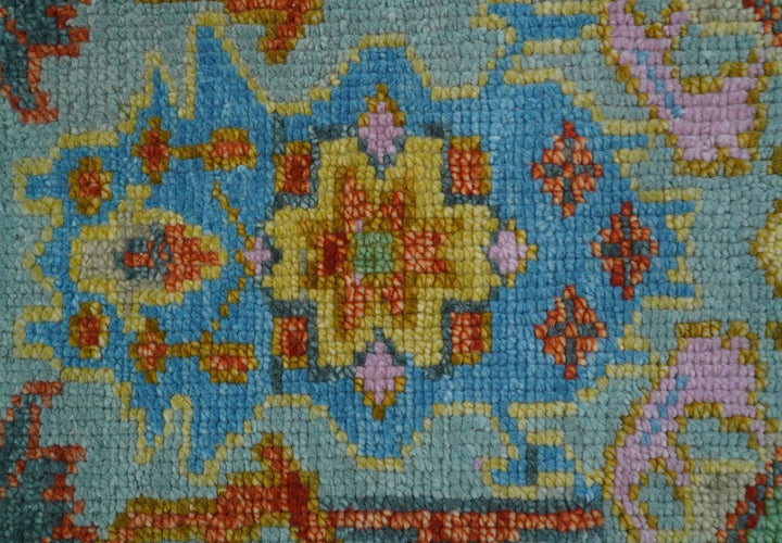 Ready to Ship 2.6x6 Hand Knotted Olive, Rust and Gray Moss Oushak Wool Rug