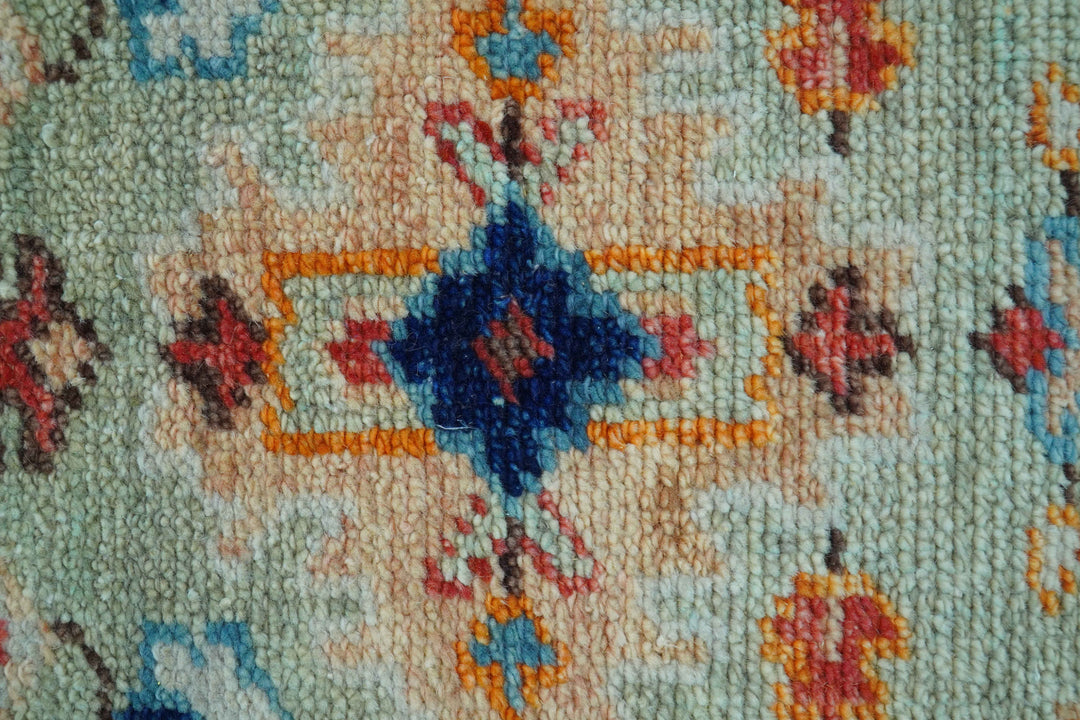 Ready to Ship 3x5 Antique Green and Ivory Traditional Hand knotted Wool Rug