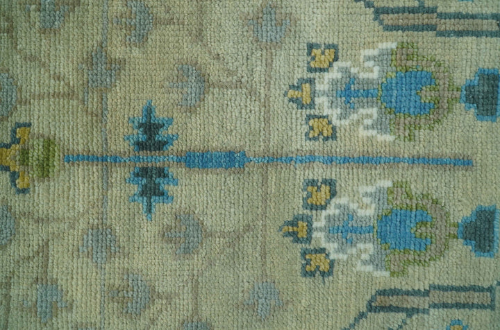 Ready to Ship 9x12 Tree of life Beige and Blue Traditional Hand Knotted Wool Rug