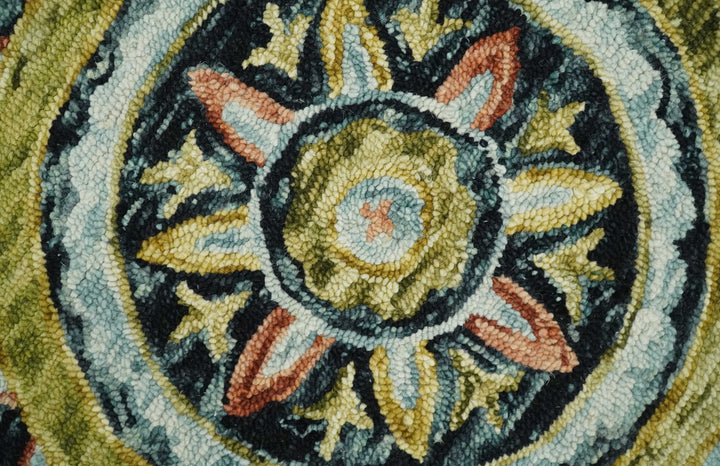 Ready to Ship Hand Tufted 6x9 Gold And Black Traditional Design Wool Rug
