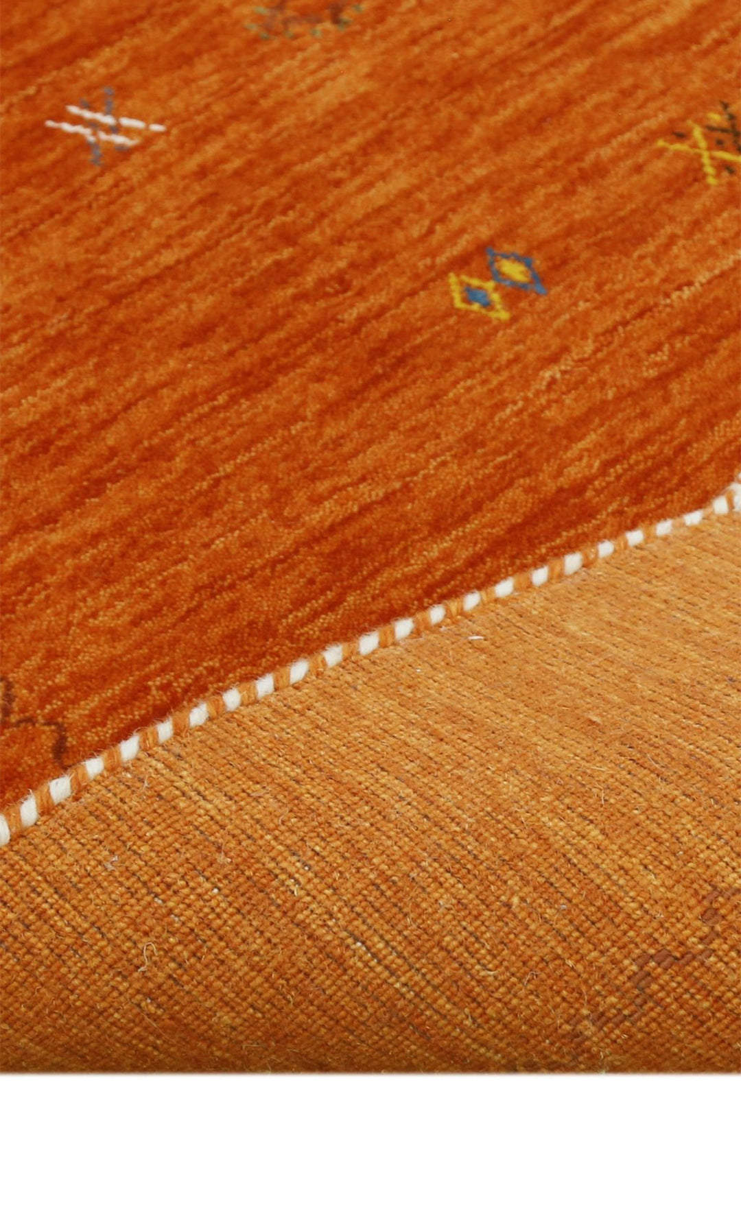 Modern Design Orange Hand Loomed Wool Area Rug