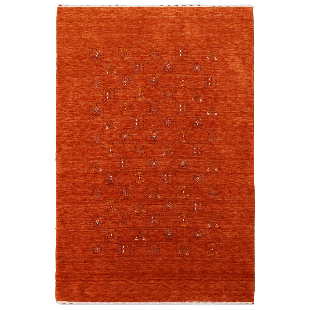Orange Tribal Center Medallion Hand Loomed Wool Area Rug