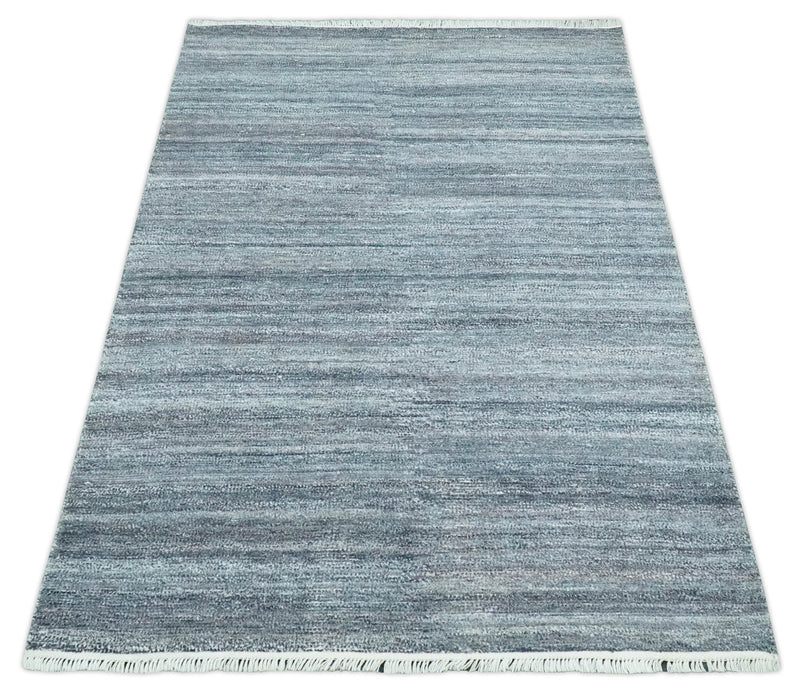 Gray, Charcoal and Silver Modern Abstract Dari 5x8 Pet yarn Area Rug