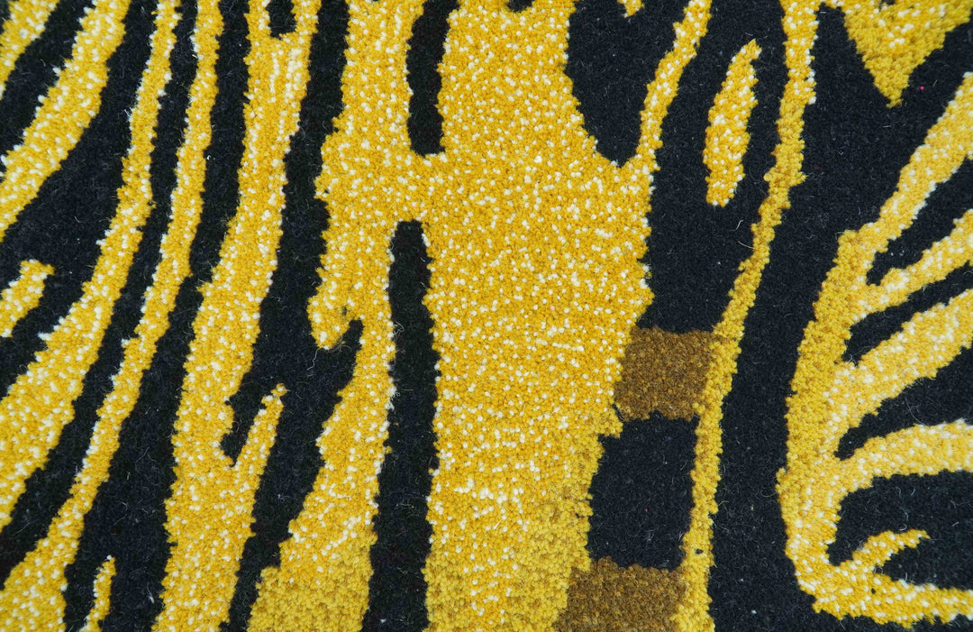 Animal Gold Tiger 3x5 Hand Tufted Wool Area Rug