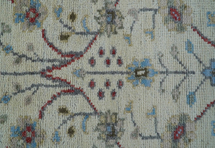 3x5 Hand knotted Beige And Blue Traditional Design Wool Area Rug - The Rug Decor