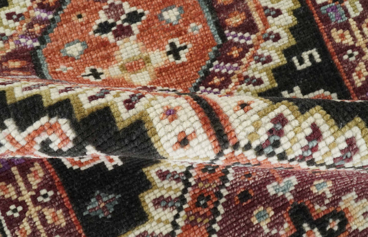 Ready to ship 2.6x6 Runner Traditional Hand Knotted Rust And Black Wool Rug