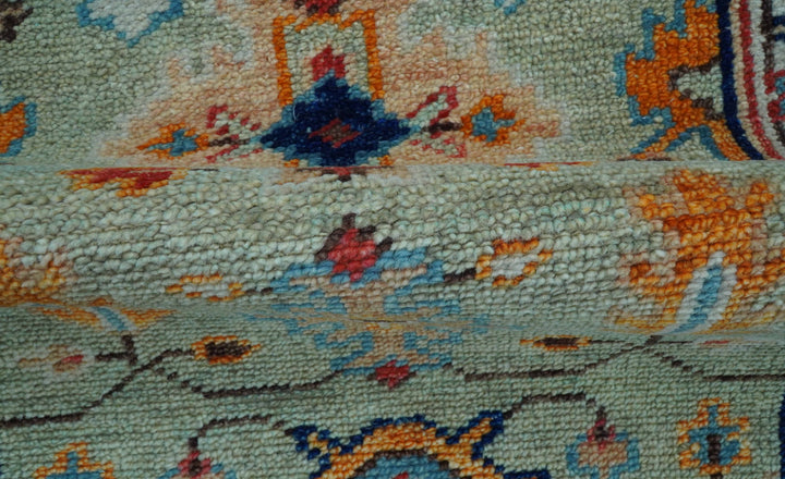 Ready to Ship 3x5 Antique Green and Ivory Traditional Hand knotted Wool Rug