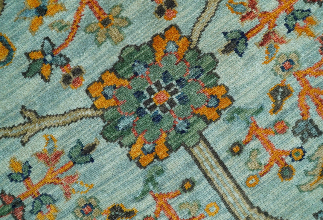 Blue Traditional Turkish knot fine 9.6x12 Hand knotted Wool Area Rug