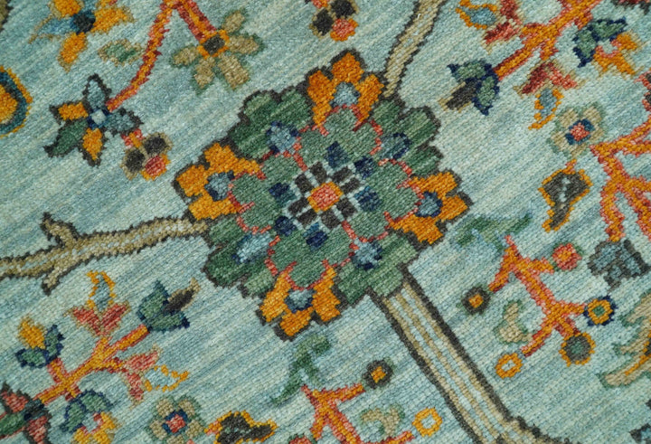Blue Traditional Turkish knot fine 9.6x12 Hand knotted Wool Area Rug