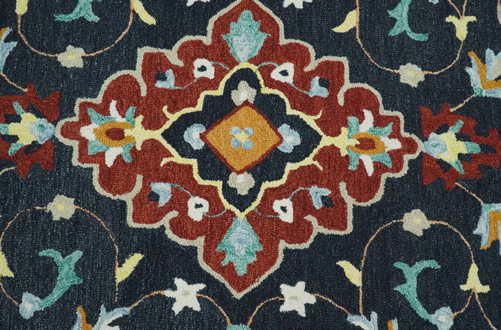 Ready to Ship 6x9 Traditional Charcoal And Maroon Hand Tufted Wool Rug