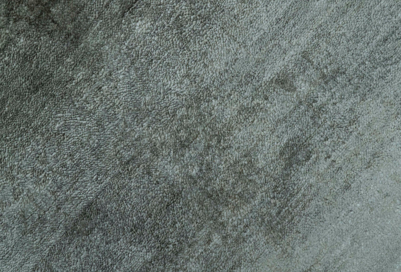 Modern Gray Solid Design 6x8.7  Hand Knotted Wool Area Rug