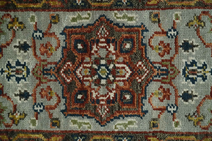 Runner Brown And Gray Heriz Hand Knotted Made to Order Wool Rug