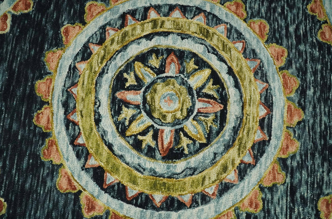 Ready to Ship Hand Tufted 6x9 Gold And Black Traditional Design Wool Rug