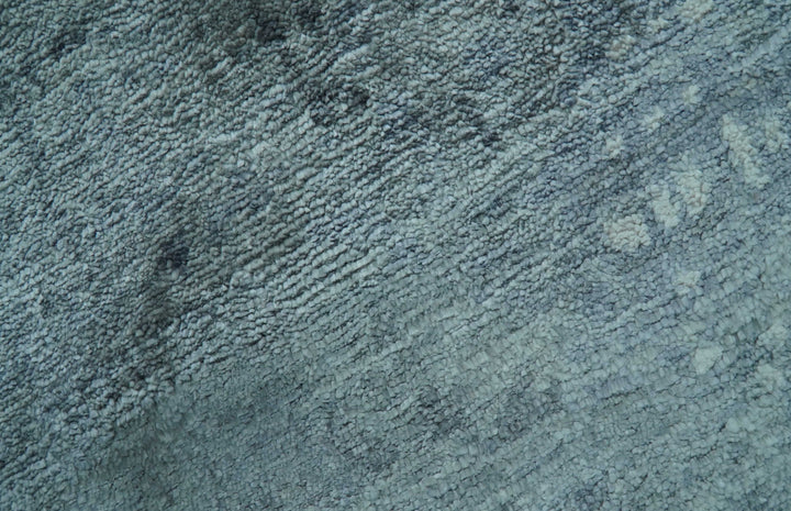 Modern Abstract Design Gray And Silver 9x11 Hand Knotted Bamboo Silk Area Rug