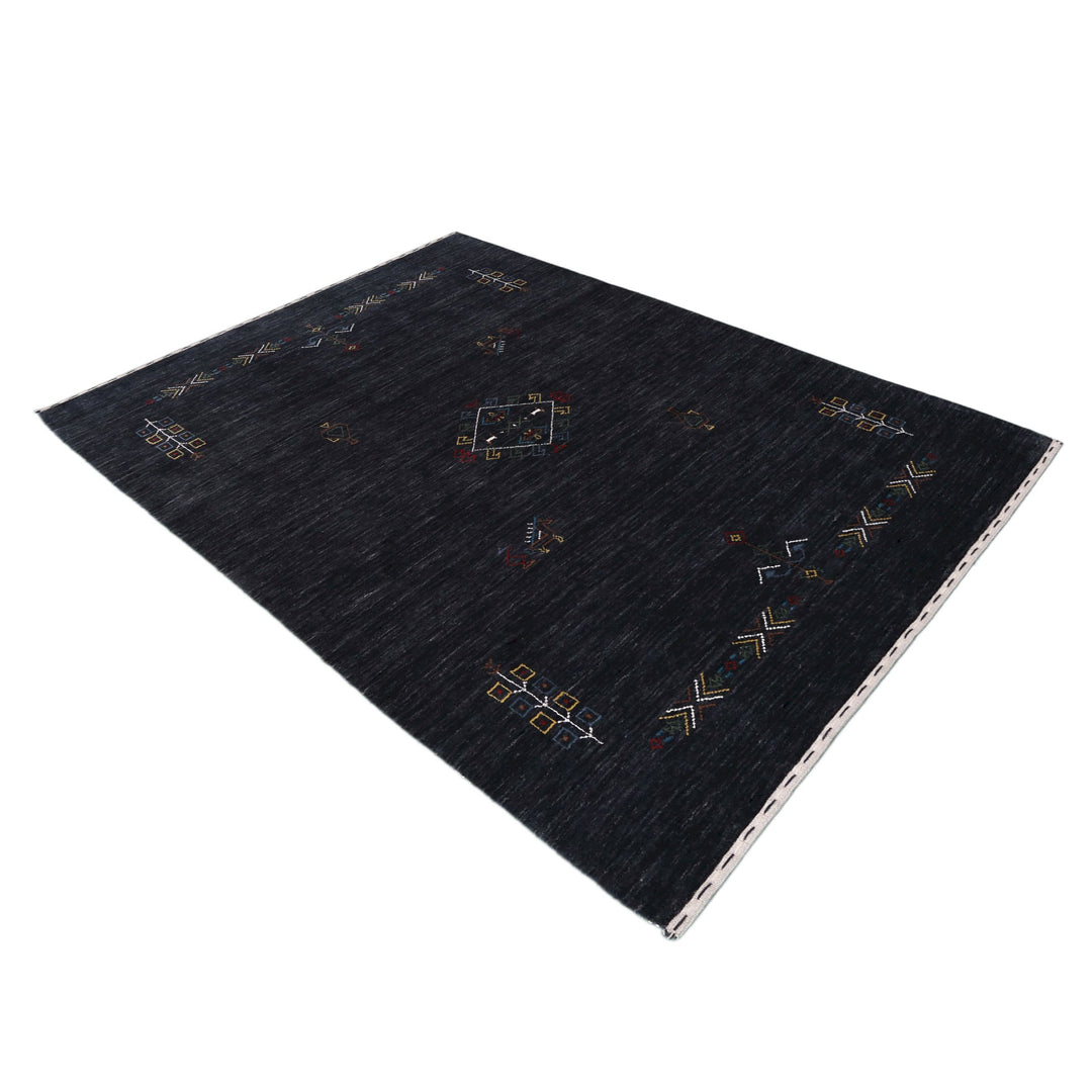 Charcoal Tribal Center Medallion Hand Loomed Wool Area Rug