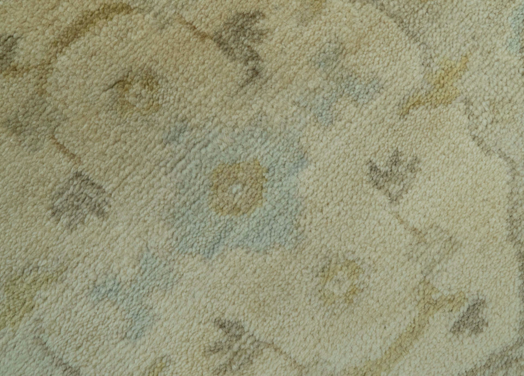 Traditional Oushak Design  Beige And Gray 4x6 Hand Knotted Wool Area Rug