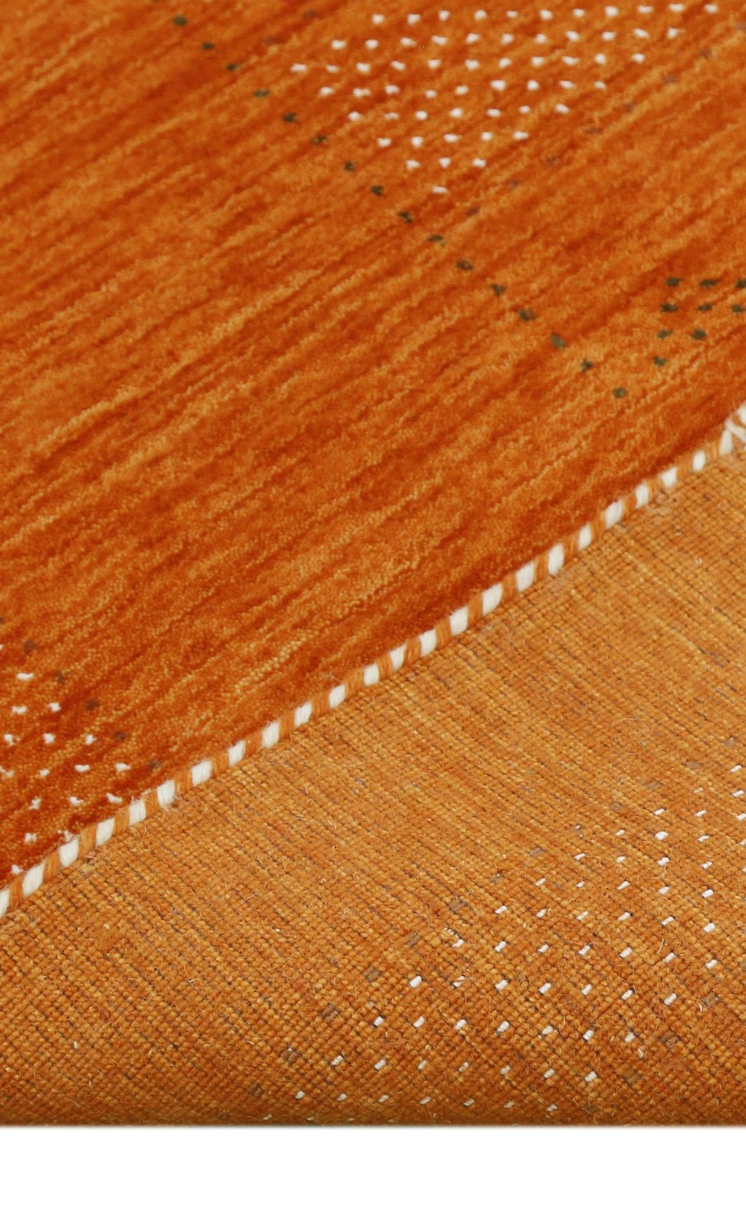 Orange And White Modern Design Hand Loomed Wool Area Rug