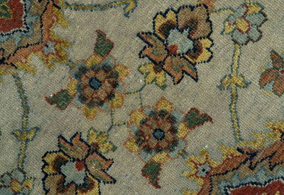 Traditional Heriz Design Beige And Brown  6x9 Hand Knotted Wool Area Rug