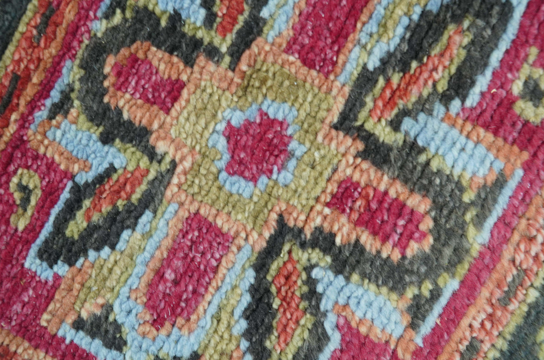 Custom Made Traditional Central Medallions Design Rust And Black Hand Knotted Wool Rug