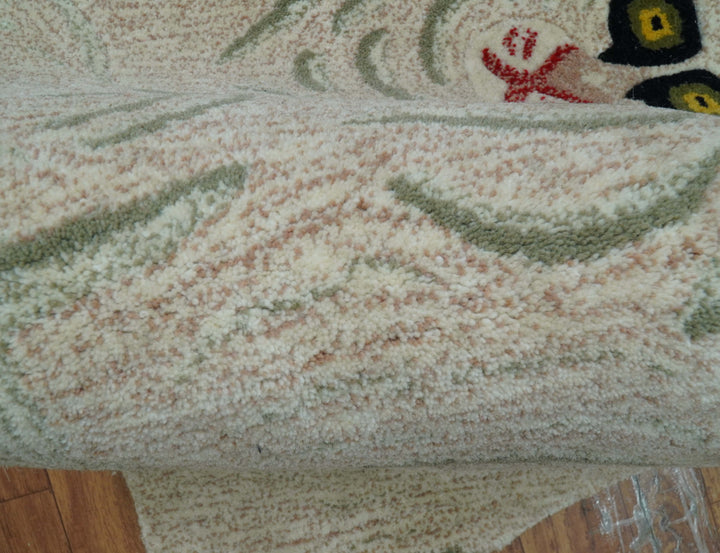 Hand Tufted Beige Animal Tiger 2x3 Wool Area Rug